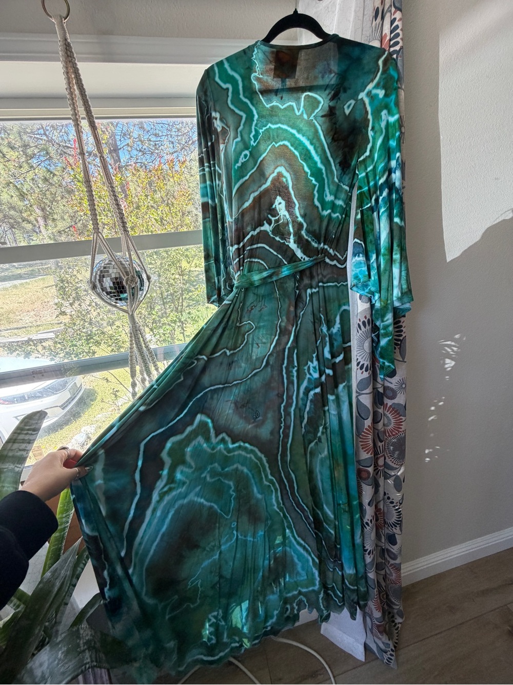 Katya Moon Dyes Green Geode Tie Dye Wrap Dress - Picture 3 of 5